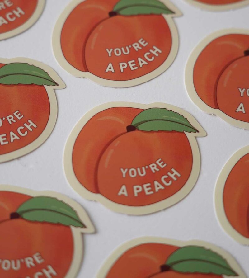 fruit stickers peche