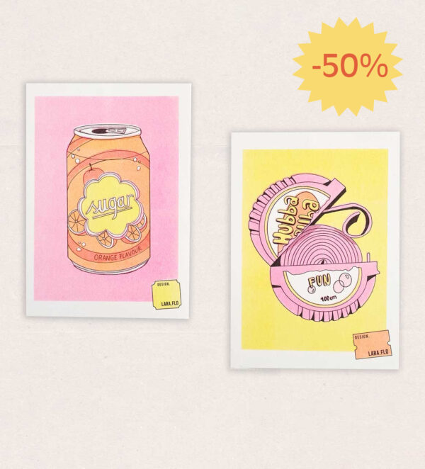 A5 Riso 3 colours Chupa chups et hubba bubba