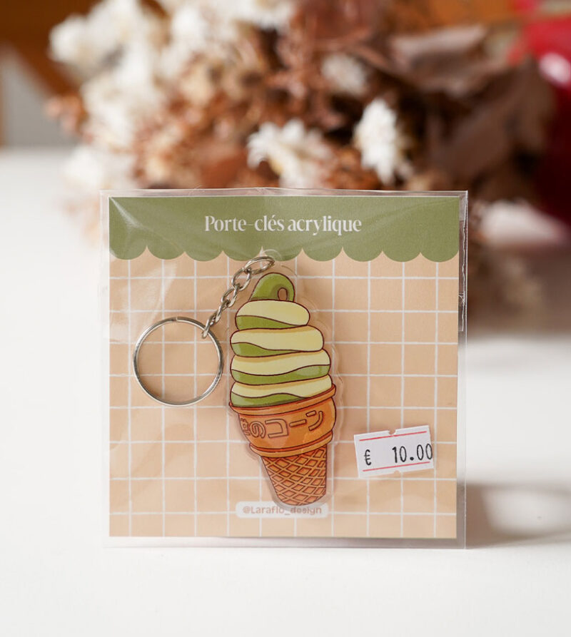 glace matcha porte-clé