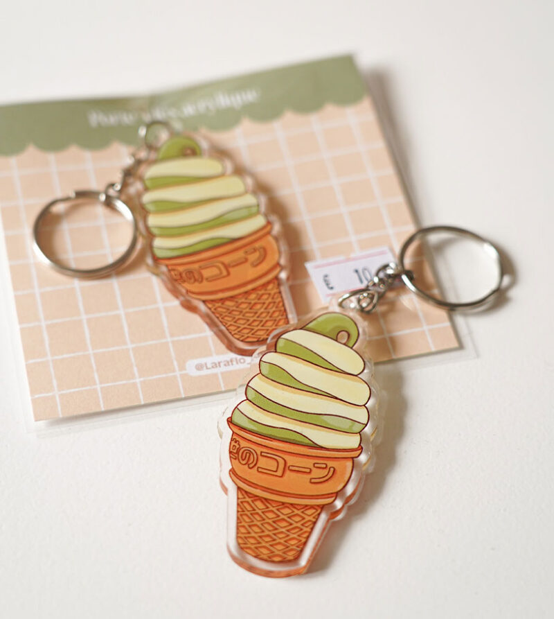 Porte-clés glace matcha vanille - Image 3